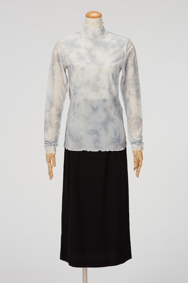 Sheer High Neck Tops Gray / Inspired by Flow