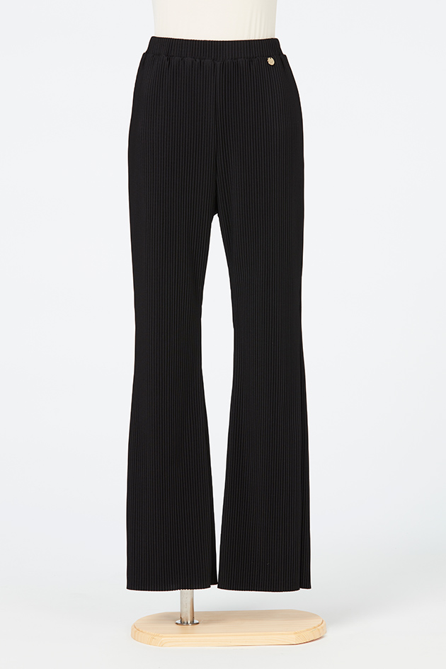 Pleats Pants (Lady's Flare) / Black