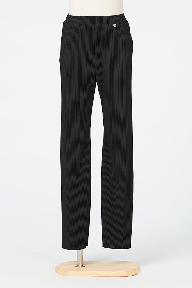 Pleats Pants (Lady's Straight) / Black
