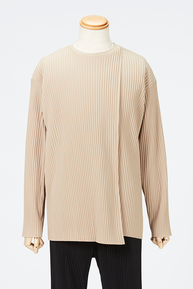 Layered Pleats Pullover / Beige