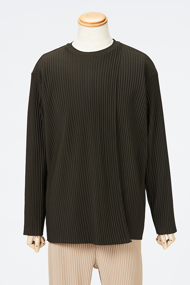 Layered Pleats Pullover / Khaki