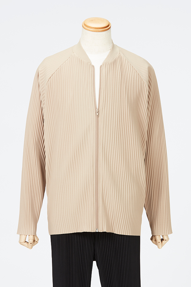 Pleats Blouson / Beige