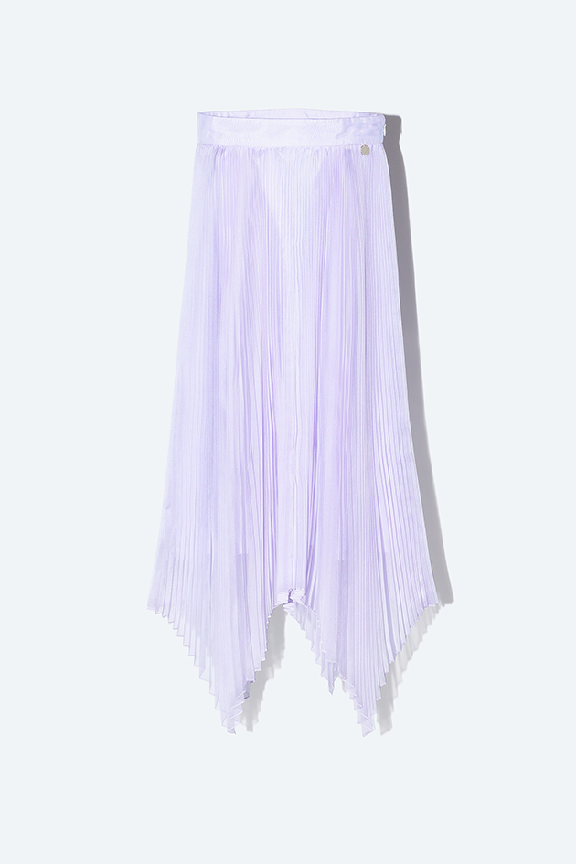 Sheer Pleats Arch Cut Skirt Lavender / Inspired by Moon