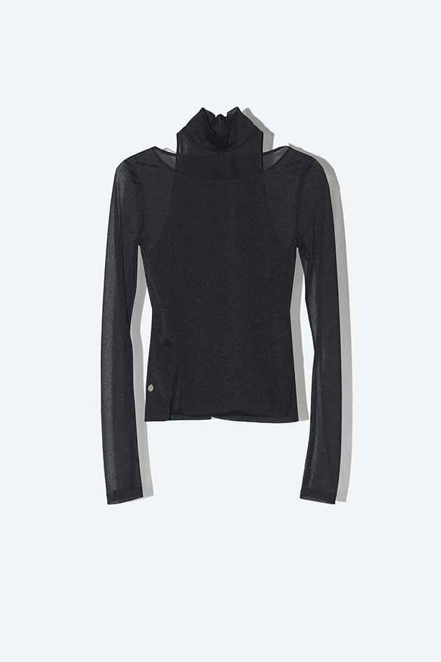 Sheer Cut Out Top Black