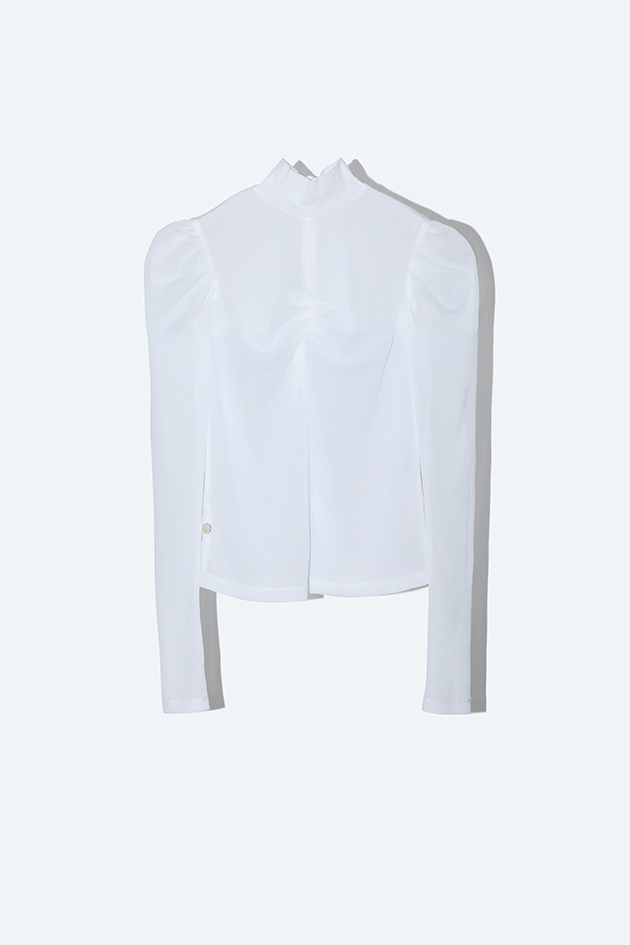 Sheer Gathered Top White