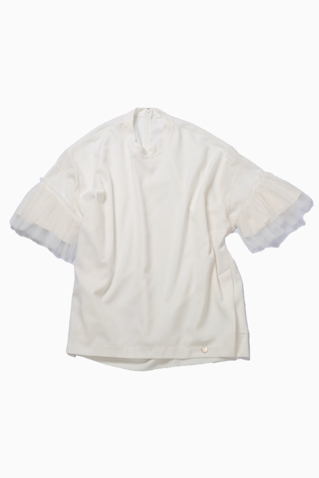 LAYERED SLEEVE BLOUSE / WHITE