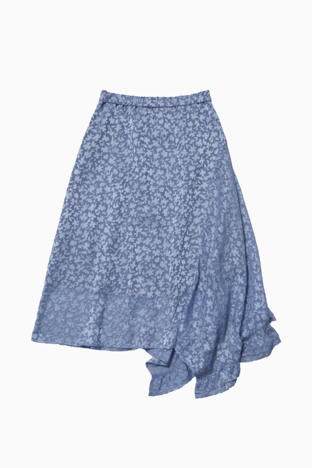 ASYMMETRY SKIRT / SAX BLUE