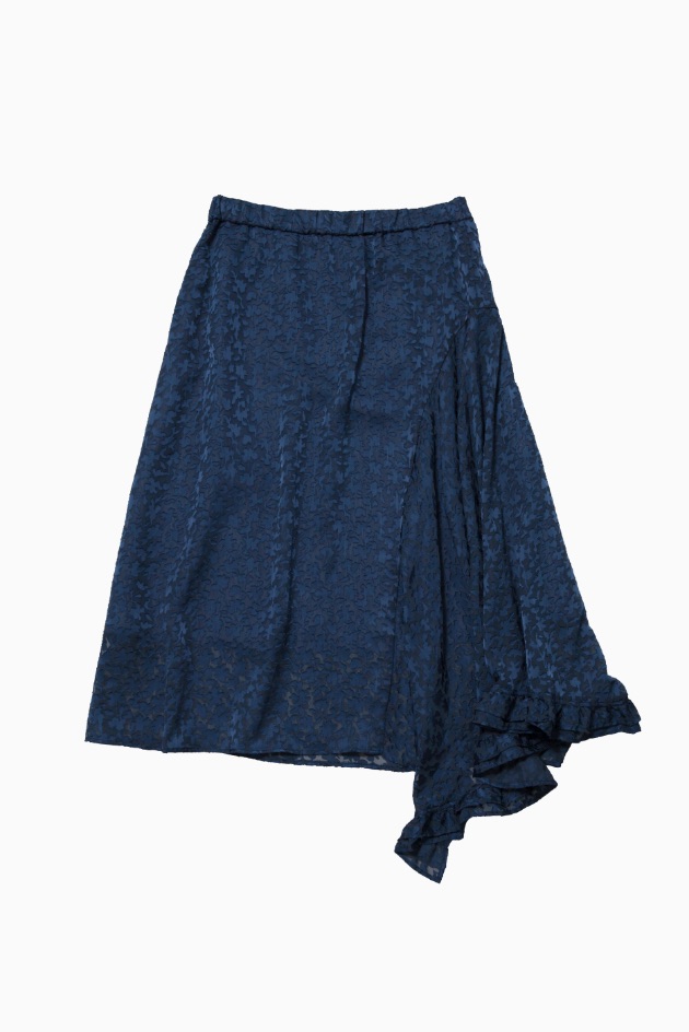 ASYMMETRY SKIRT / NAVY