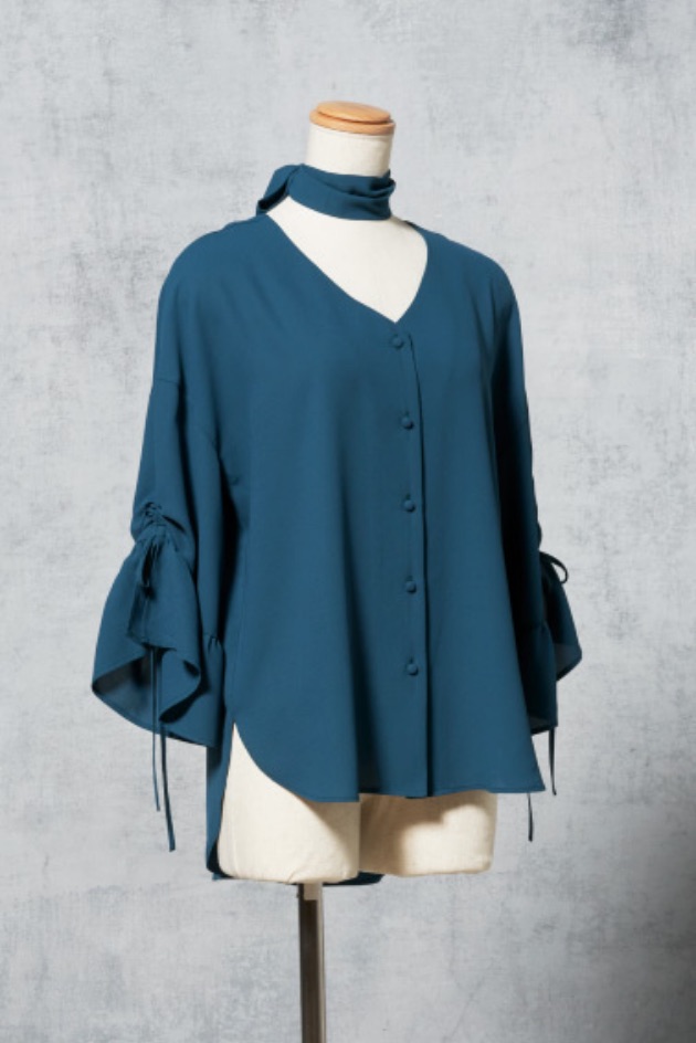 BOW TIE BLOUSE / GREEN