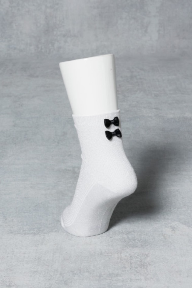 ONE POINT SOCKS - RIBBON / WHITE