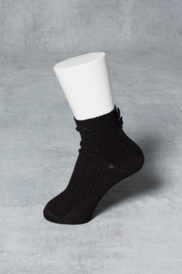 ONE POINT SOCKS - RIBBON / BLACK