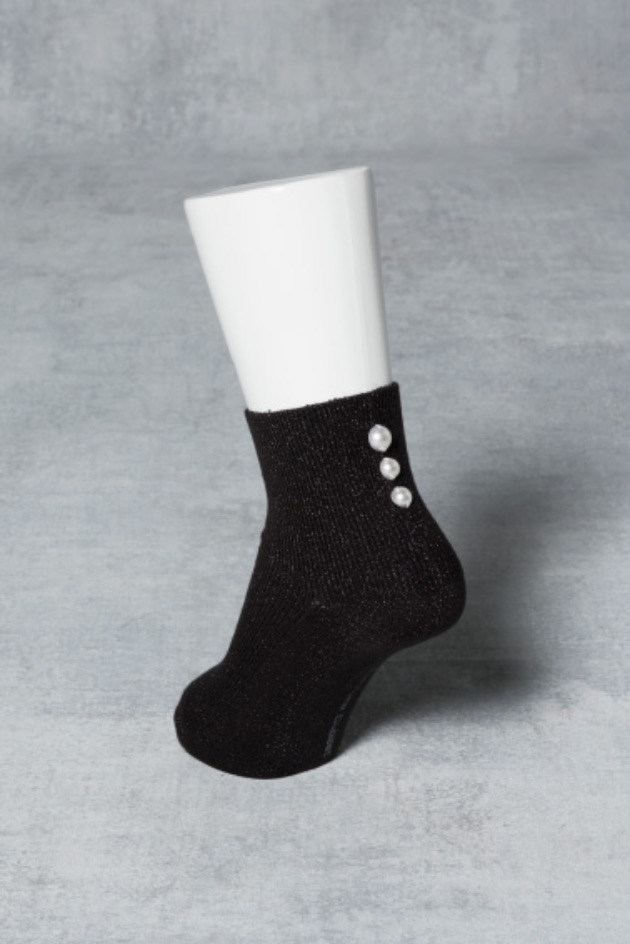 ONE POINT SOCKS - PEARL / BLACK