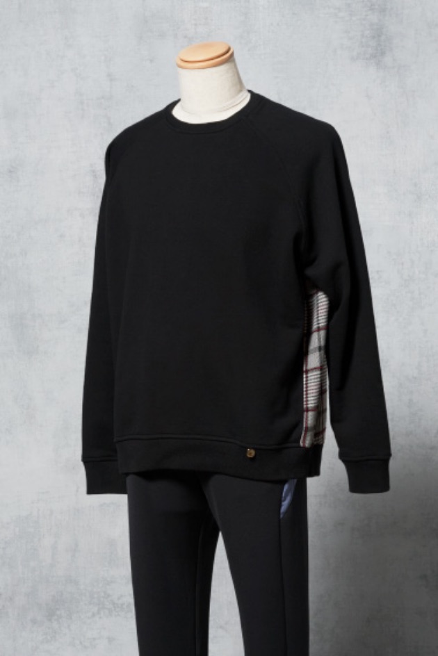 CHECK COMBINATION SWEAT PULLOVER