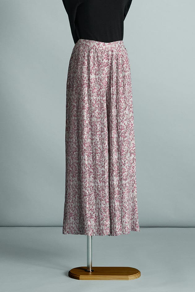 FLOWER PLEAT WIDE PANT