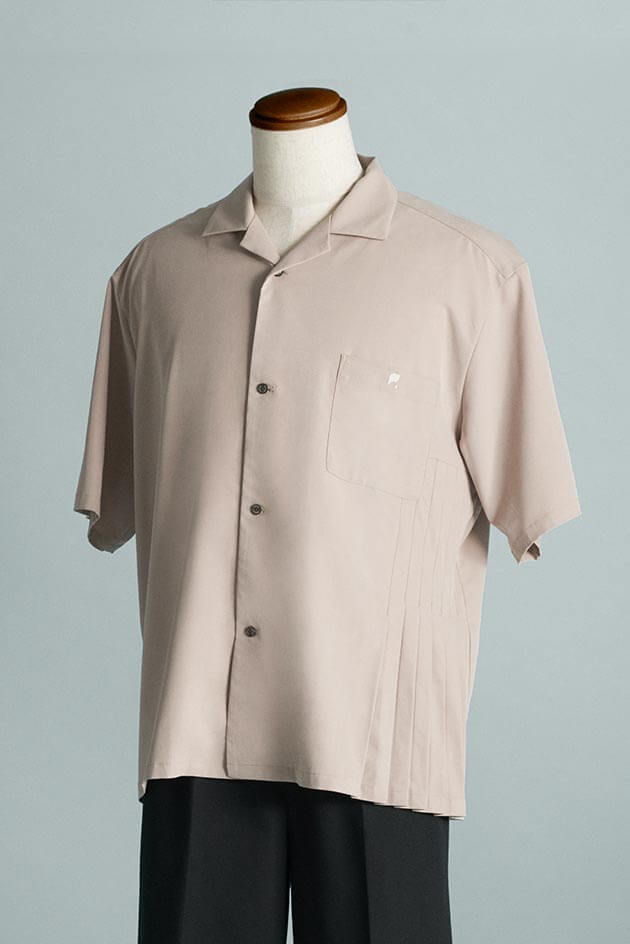 POINT PLEATS OPEN COLLARED SHIRT