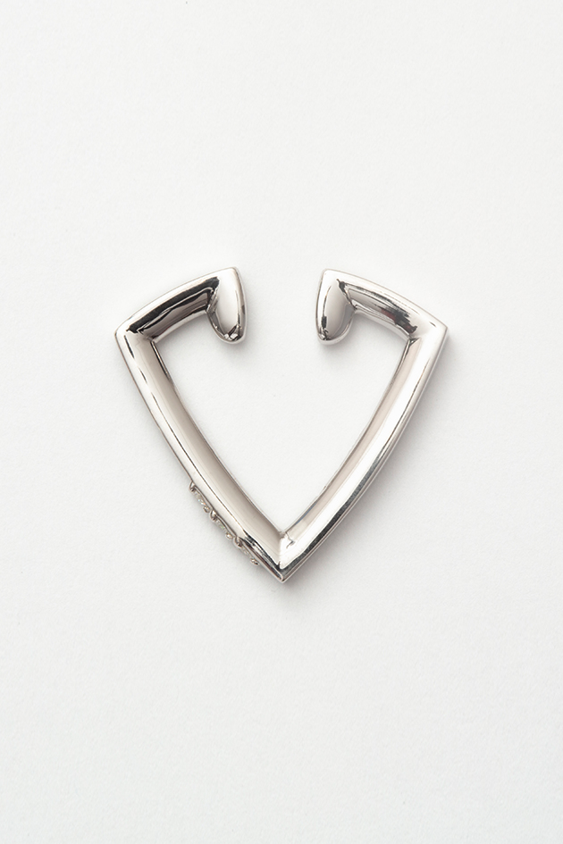 Three Dots Diamond Triangle Ear Cuff / Silver